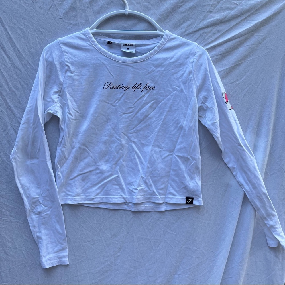 Gymshark White Long Sleeve Tee